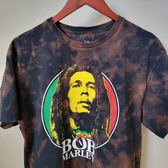 Zion Rootswear Bob Marley Custom Bleached Graphic Tee - Picture 4 of 13